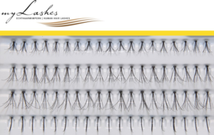Schwarze Flare und Single Lashes myLashes GoldLine Einzelwimpern No. 8 in 5, 12 und 15 mm, vollsynthetisch auf Träger