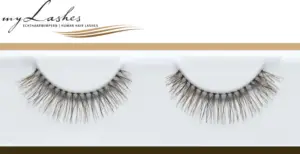 Natürliche Echthaar-Wimpernbänder myLashes NaturalLine No. 9 in blond-braunem Mix, feine falsche Wimpern für Blonde und Rothaarige